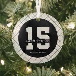 Personalisiert 15. Geburtstag Modern und elegant Ornament Aus Glas