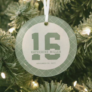 Personalisiert 16. Geburtstag Modern und elegant Ornament Aus Glas