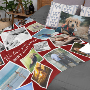 Personalisiert 17 Vater FotoCollage Vatertag Fleecedecke