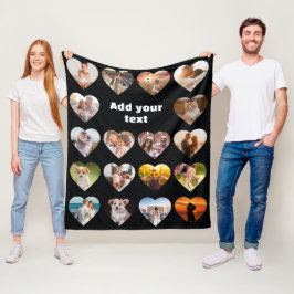 Personalisiert 18 Herz Foto Collage Fleece Blanket
