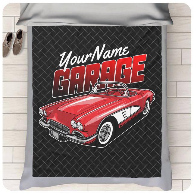 Personalisiert 1961 Red Classic Sports Car Garage Fleecedecke (Von Creator hochgeladen)