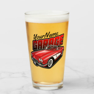 Personalisiert 1961 Red Classic Sports Car Garage Glas