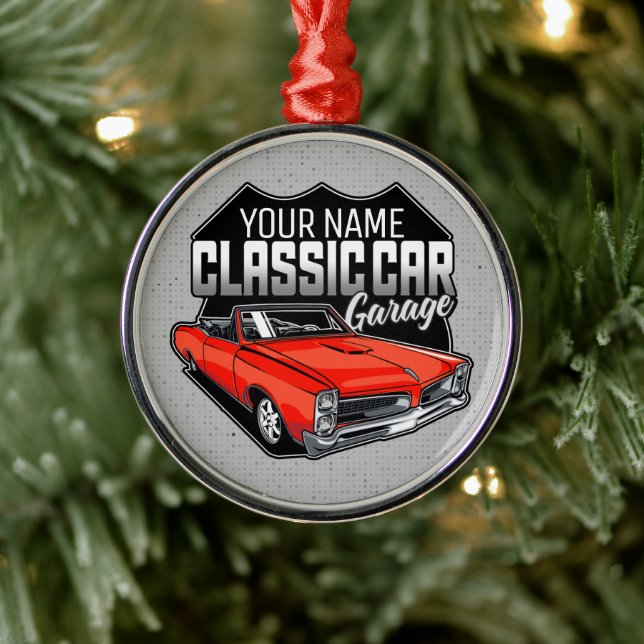 Personalisiert 1966 Konvertible Classic Car Garage Ornament Aus Metall (Baum)