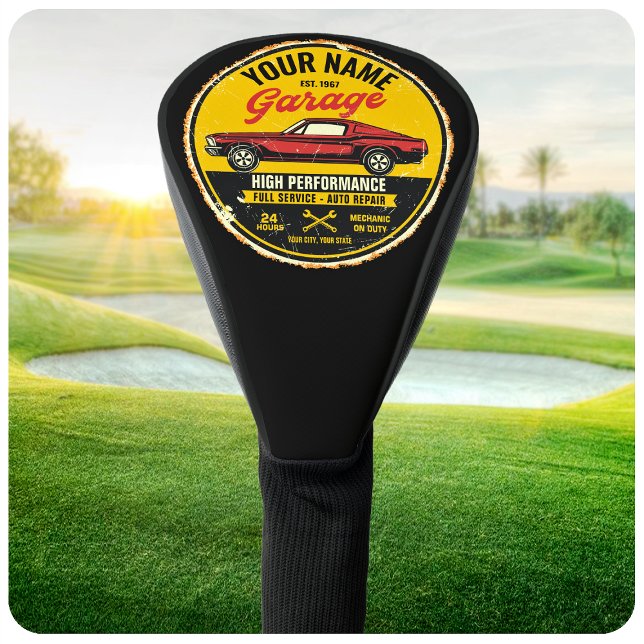 Personalisiert 1967 Fastback Red Classic Car Garag Golf Headcover (Von Creator hochgeladen)