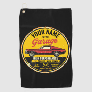 Personalisiert 1967 Fastback Red Classic Car Garag Golfhandtuch
