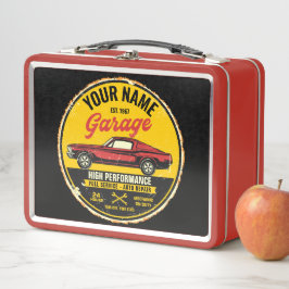 Personalisiert 1967 Fastback Red Classic Car Garag Metall Brotdose