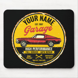 Personalisiert 1967 Fastback Red Classic Car Garag Mousepad