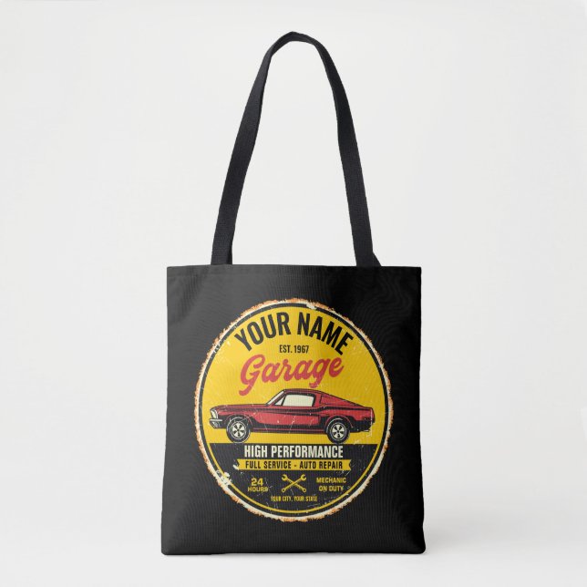 Personalisiert 1967 Fastback Red Classic Car Garag Tasche (Vorderseite)