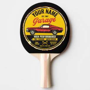 Personalisiert 1967 Fastback Red Classic Car Garag Tischtennis Schläger