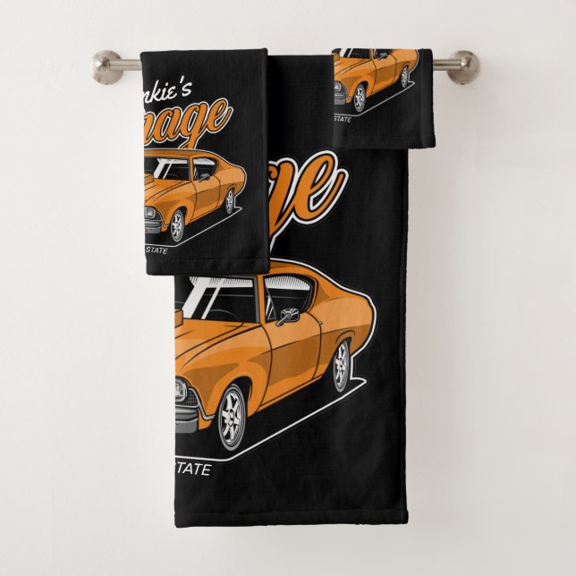 Personalisiert 1968 396 Klassische Muskelkarosse Badhandtuch Set (Insitu)