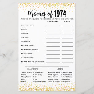 Personalisiert 1974 Trivia Quiz für Goldene Hochze