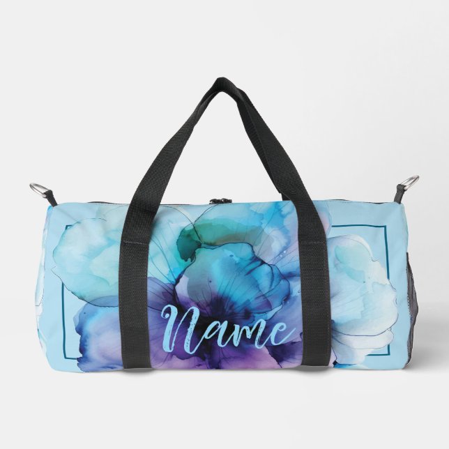Personalisiert 19" Duffle Bag - Aquarellfarben-Blu (Vorderseite)