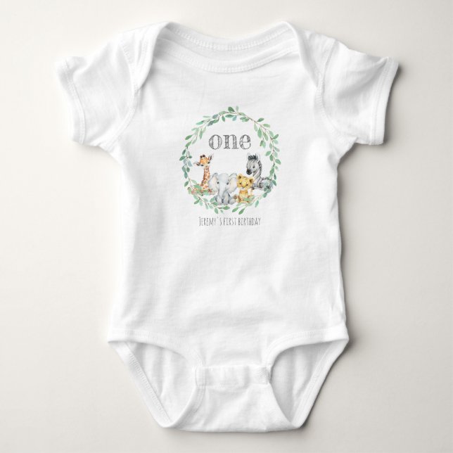 Personalisiert 1. Geburtstag 1 Stück Baby Bodysuit Strampler (Vorderseite)