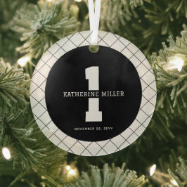 Personalisiert 1. Geburtstag Modern und elegant Ornament Aus Glas