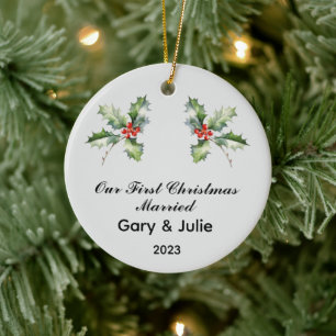 Personalisiert 1. Weihnachtsfest Verheiratet Keepa Keramik Ornament