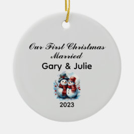 Personalisiert 1. Weihnachtsfest Verheiratet Keepa Keramik Ornament