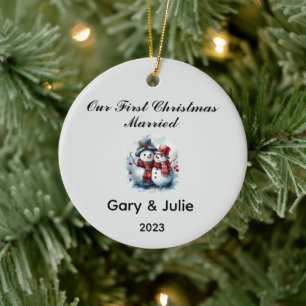 Personalisiert 1. Weihnachtsfest Verheiratet Keepa Keramik Ornament