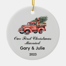 Personalisiert 1. Weihnachtsfest Verheiratet Keepa Keramik Ornament