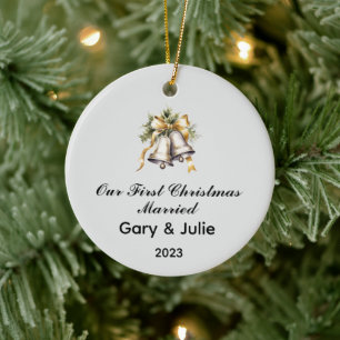 Personalisiert 1. Weihnachtsfest Verheiratet Keepa Keramik Ornament
