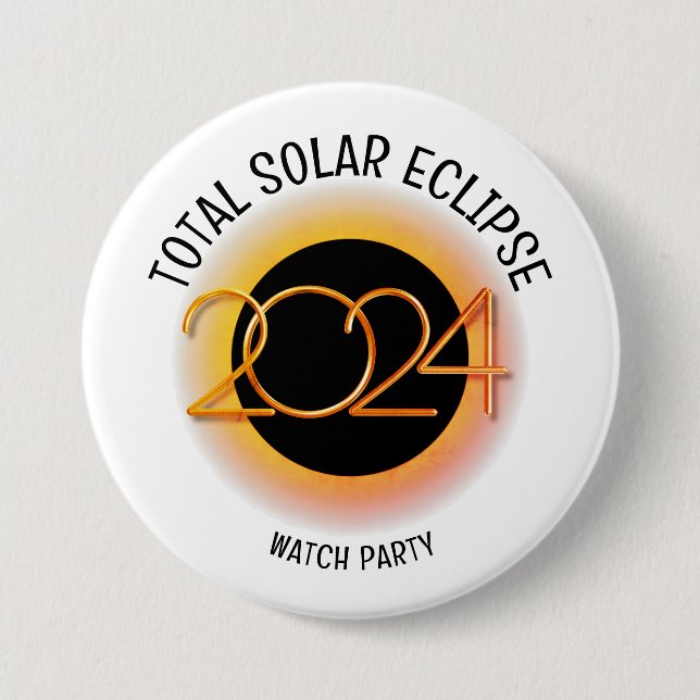 Personalisiert 2024 INSGESAMT SOLAR ECLIPSE Button (Vorderseite)