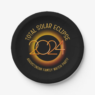 Personalisiert 2024 INSGESAMT SOLAR ECLIPSE Pappteller