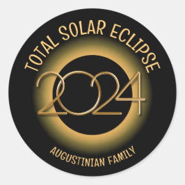 Personalisiert 2024 INSGESAMT SOLAR ECLIPSE Runder Aufkleber