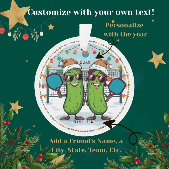 Personalisiert 2025 Pickleball Weihnachtsfeier Ornament (Custom Pickleball Gift! Fun for your teammates and all Pickleball enthusiasts.)