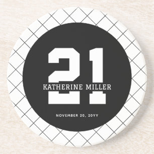 Personalisiert 21. Geburtstag Modern und elegant Getränkeuntersetzer