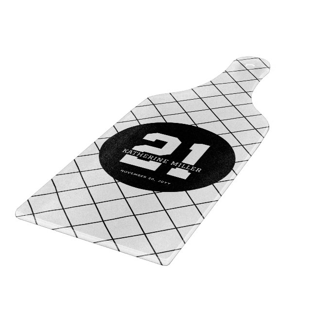 Personalisiert 21. Geburtstag Modern und elegant Schneidebrett (Ecke)