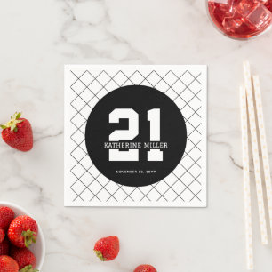 Personalisiert 21. Geburtstag Modern und elegant Serviette