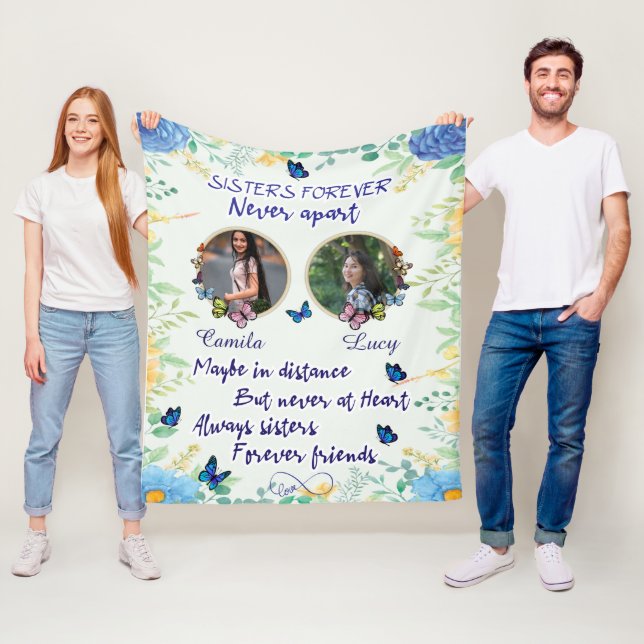 Personalisiert 2 Foto Collage Weihnachtsgeschenk-S Fleecedecke (Beispiel)