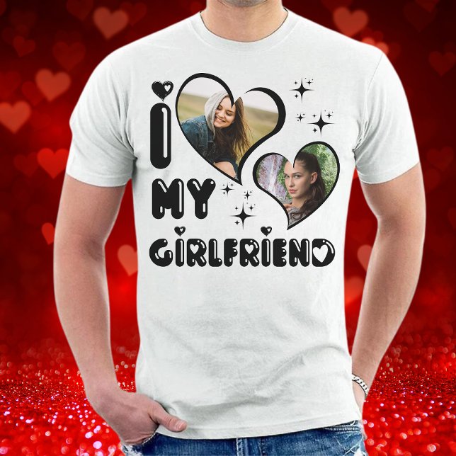 Personalisiert 2 Foto I Liebe Meine Freundin Custo T-Shirt (Von Creator hochgeladen)