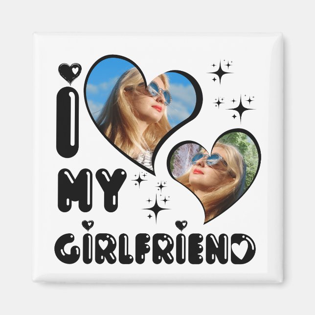 Personalisiert 2 Foto I Liebe Meine Freundin Magnet (Vorne)