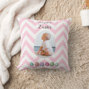 Personalisiert 2 Foto Ostereier Pink Pastel Kissen