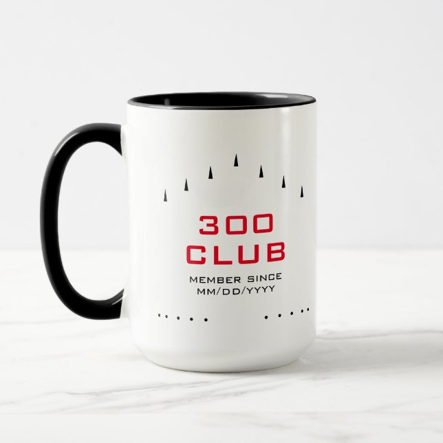 Personalisiert 300 Clubmitglied Bowling Lane Marki Tasse (Links)