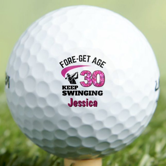 Personalisiert 30. Geburtstag - Rosa Erwachsenenal Golfball (Von Creator hochgeladen)