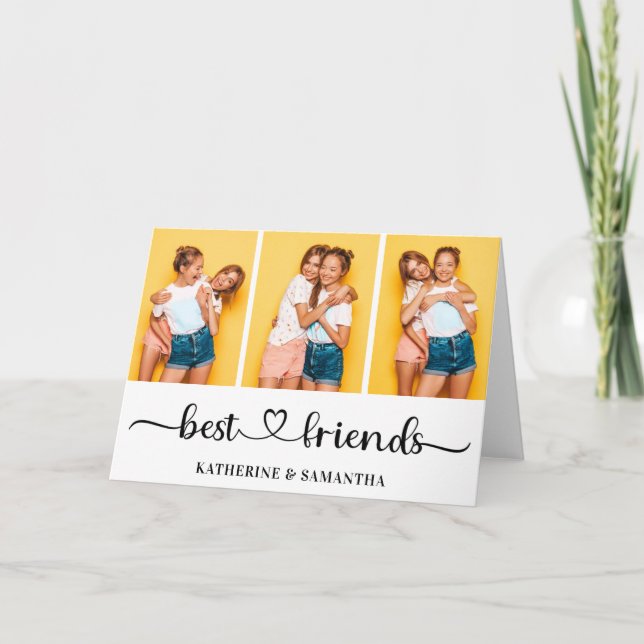 Personalisiert 3 FotoCollage Beste Freunde für imm Karte (Vorderseite)