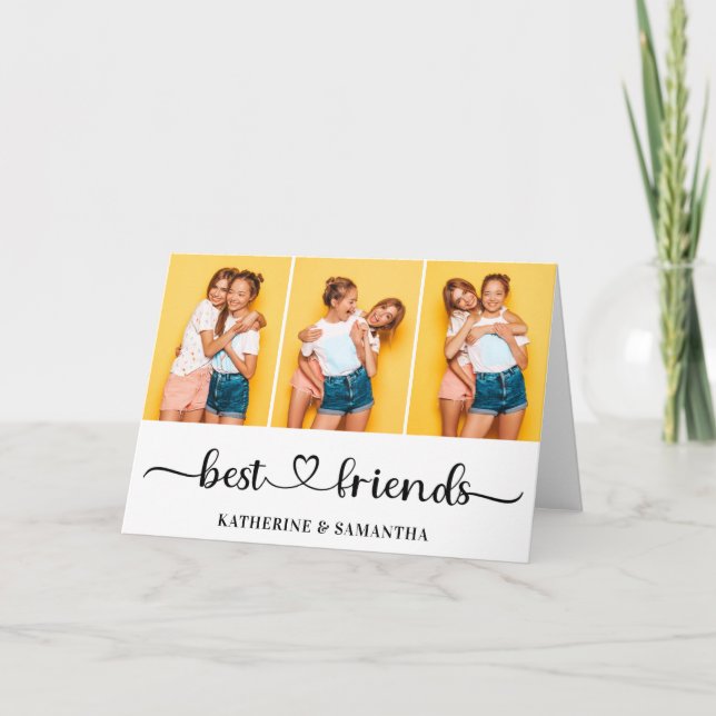 Personalisiert 3 FotoCollage Beste Freunde für imm Karte (Vorderseite)