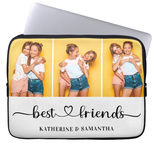 Personalisiert 3 FotoCollage Beste Freunde für imm Laptopschutzhülle (Vorderseite)