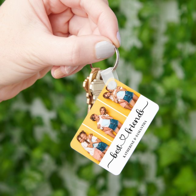 Personalisiert 3 FotoCollage Beste Freunde für imm Schlüsselanhänger (Hand)