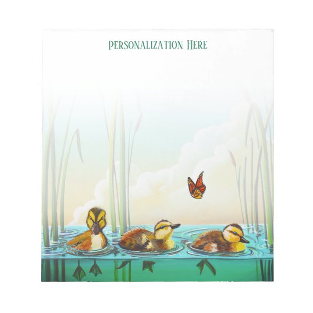 Personalisiert 3 kleine Babyducks Notepad Notizblock (Vorderseite)