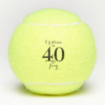Personalisiert 40 & Foxy Tennisbälle<br><div class="desc">40 & Foxy Tennis Ball. Personalisieren mit Name. Schwarzer Text.</div>
