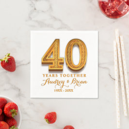 personalisiert 40. Jahrestag Serviette
