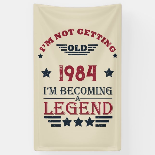 Personalisiert 40 Vintages Party Banner (Vertikal)