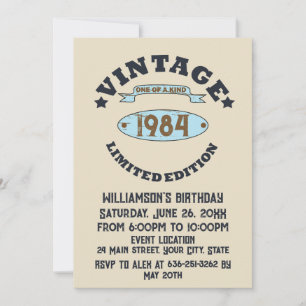 Personalisiert 40 Vintages Party Einladung