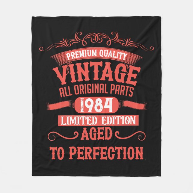Personalisiert 40 Vintages Party Fleecedecke (Vorderseite)
