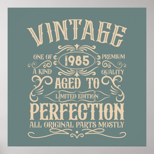 Personalisiert 40 Vintages Party Poster (Vorne)