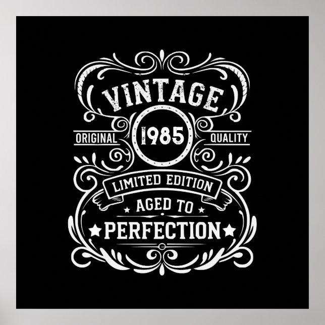 Personalisiert 40 Vintages Party Poster (Vorne)