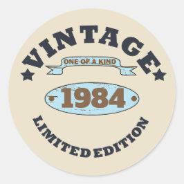 Personalisiert 40 Vintages Party Runder Aufkleber