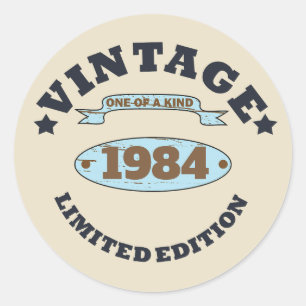 Personalisiert 40 Vintages Party Runder Aufkleber